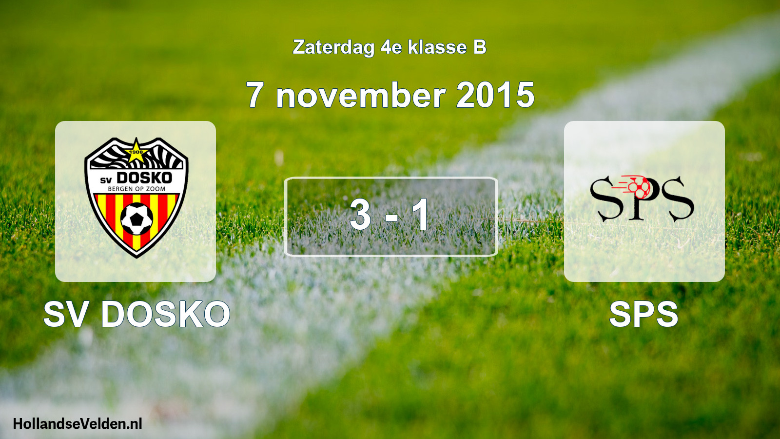 Total number of matches played: SV DOSKO - SPS 3 - 1 (7 November 2015)