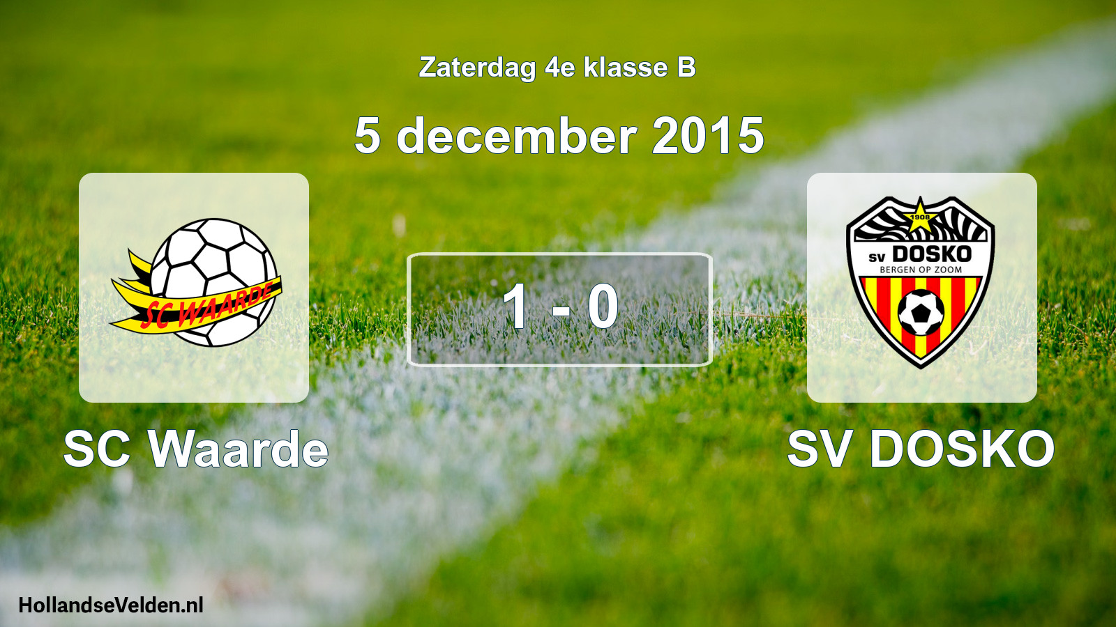 Total number of matches played: SC Waarde - SV DOSKO 1 - 0 (5 December 2015)