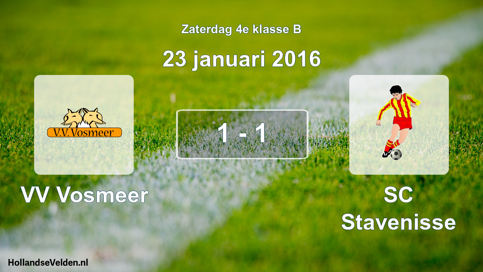 Total number of matches played: VV Vosmeer - SC Stavenisse 1 - 1 (23 January 2016)