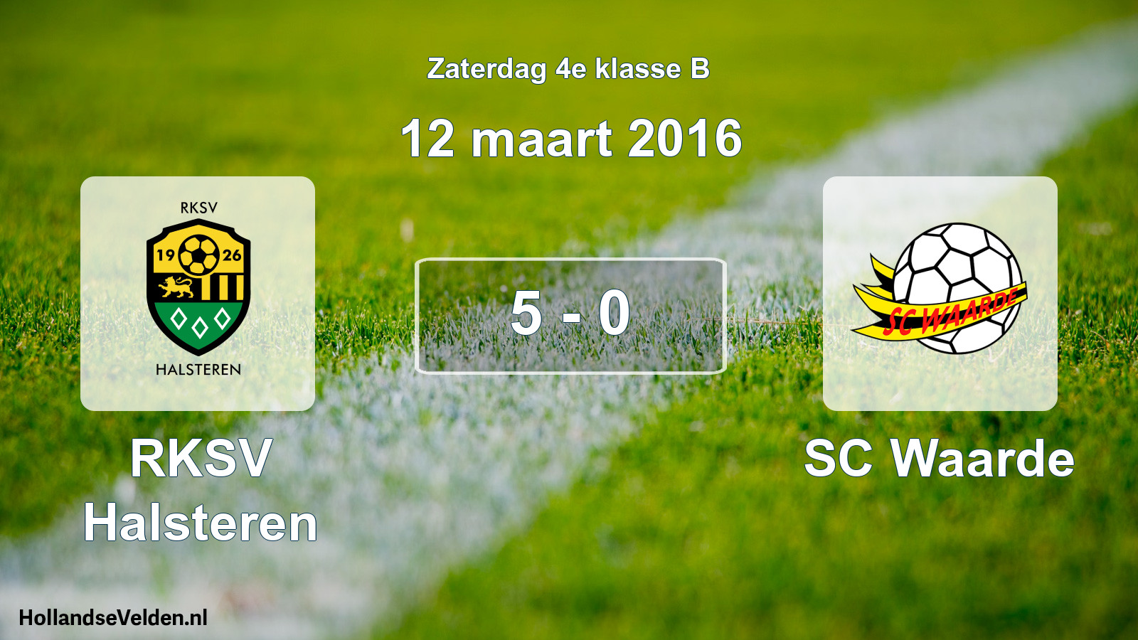 Total number of matches played: RKSV Halsteren - SC Waarde 5 - 0 (12 March 2016)