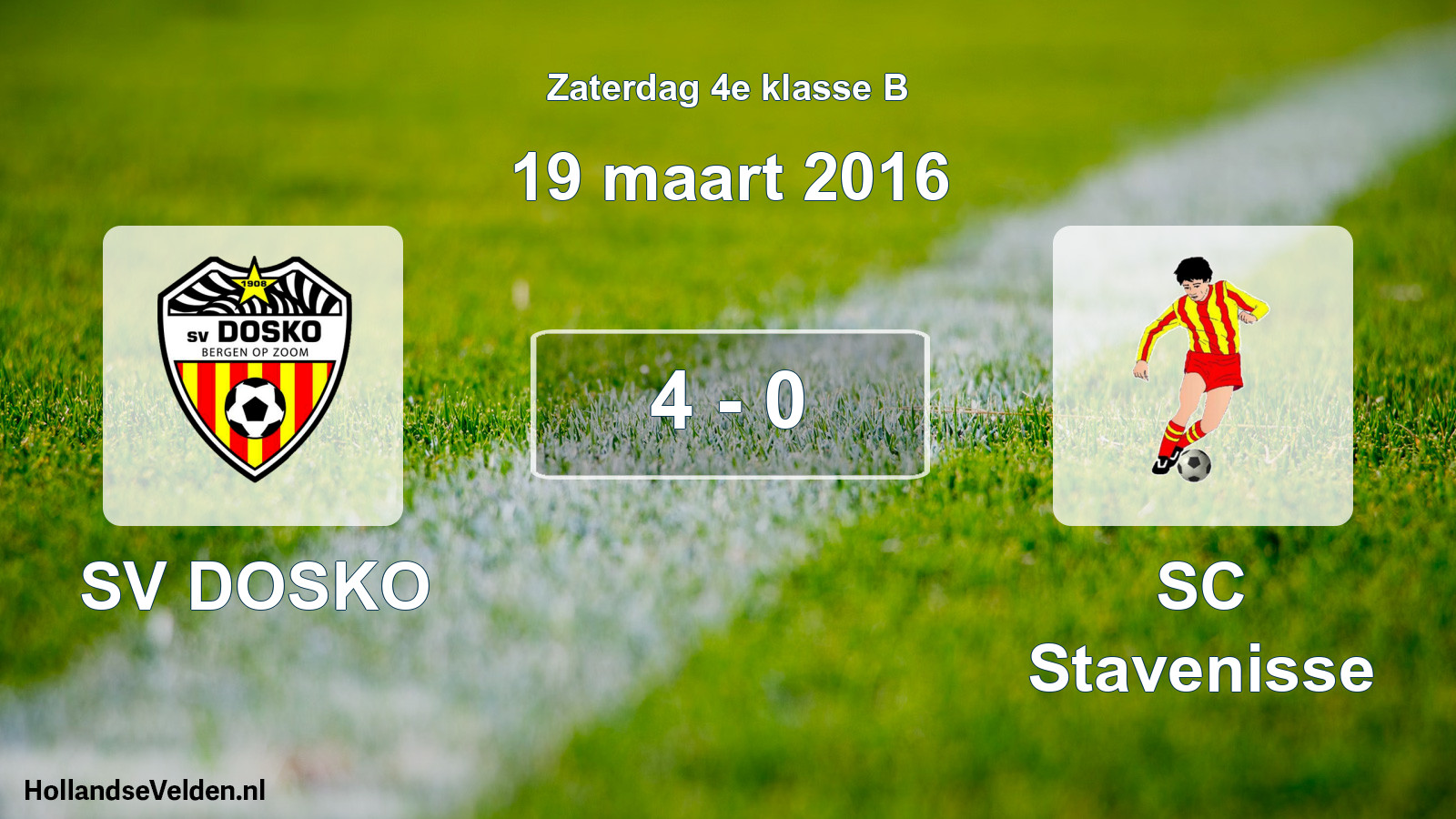 Total number of matches played: SV DOSKO - SC Stavenisse 4 - 0 (19 March 2016)