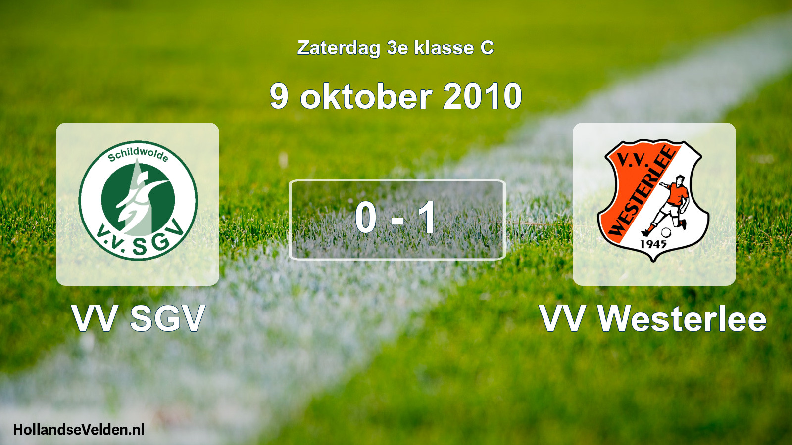 Total number of matches played: VV SGV - VV Westerlee 0 - 1 (9 October 2010)