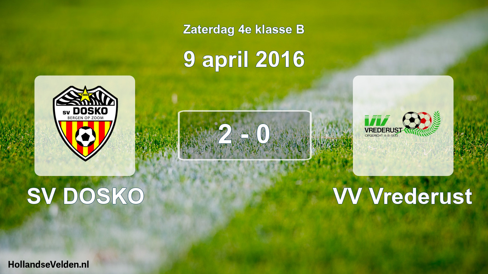 Total number of matches played: SV DOSKO - VV Vrederust 2 - 0 (9 April 2016)