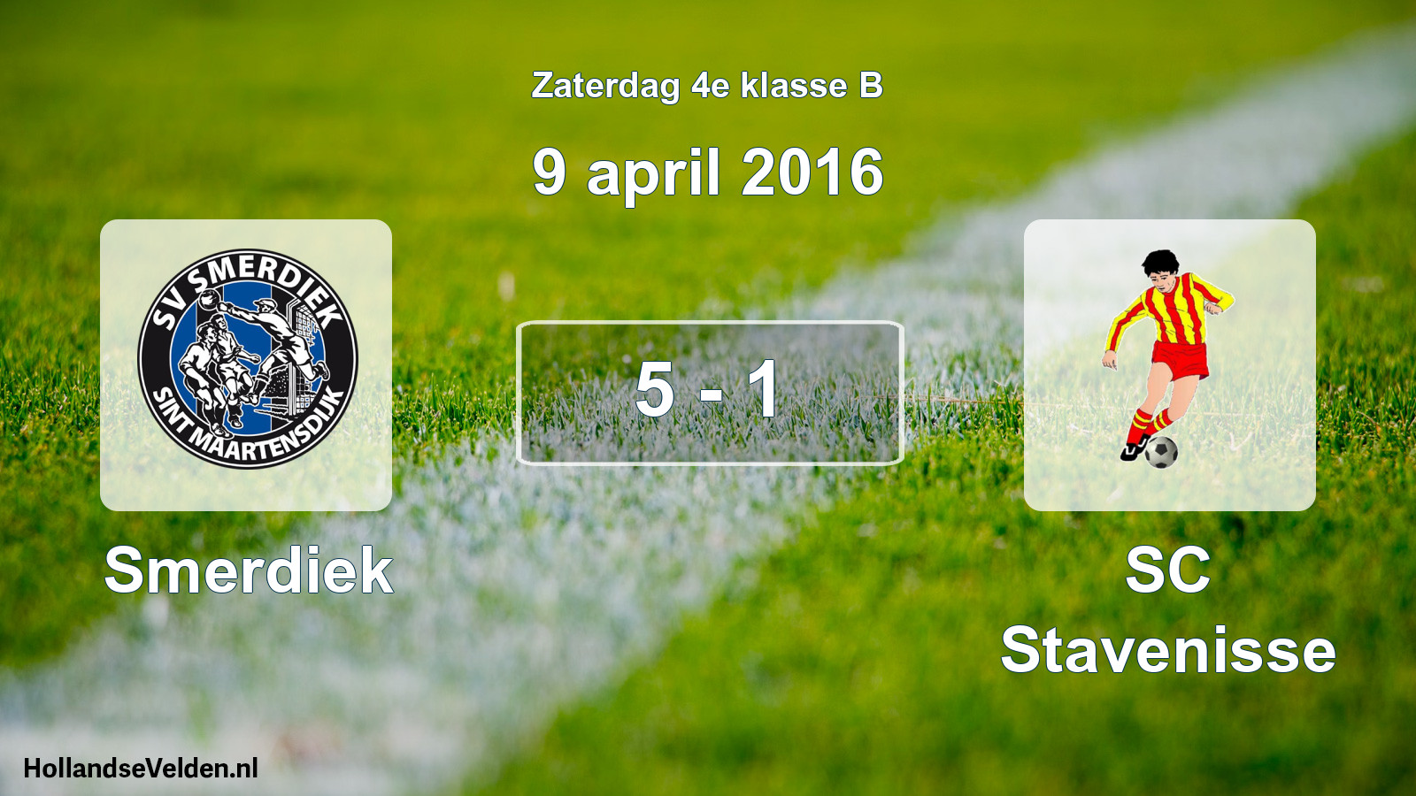 Total number of matches played: Smerdiek - SC Stavenisse 5 - 1 (9 April 2016)