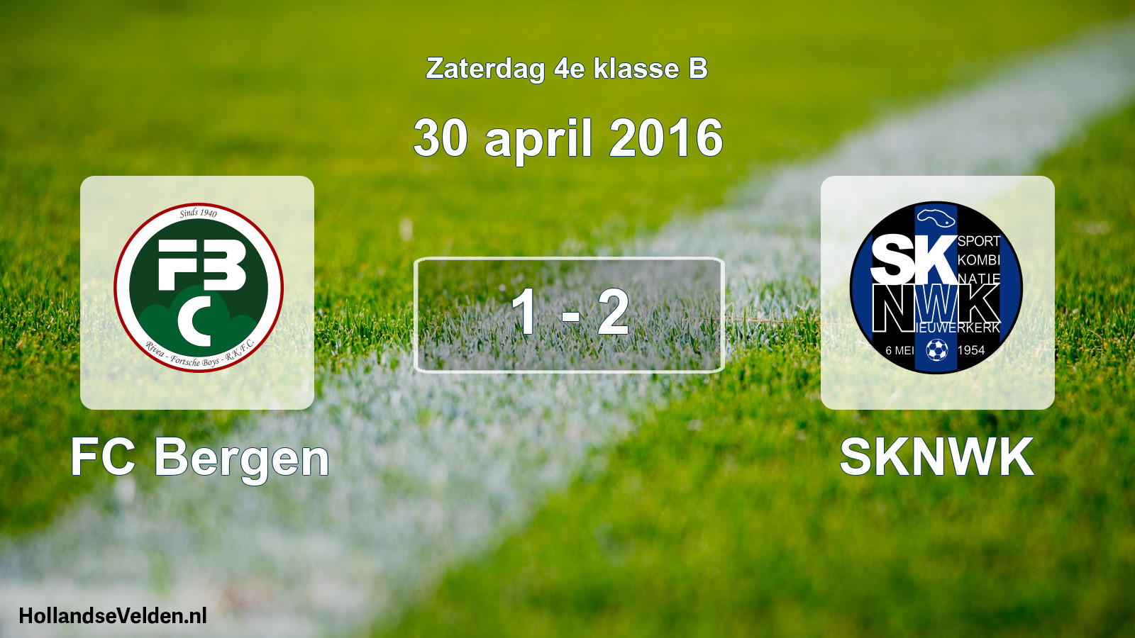 Total number of matches played: FC Bergen - SKNWK 1 - 2 (30 April 2016)