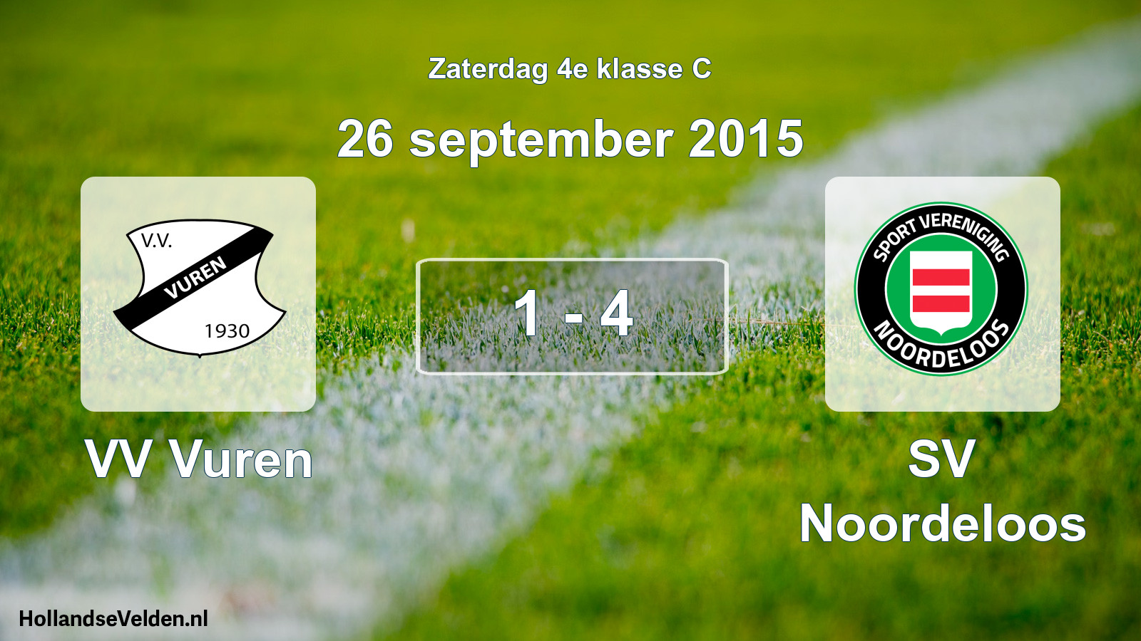 Total number of matches played: VV Vuren - SV Noordeloos 1 - 4 (26 September 2015)