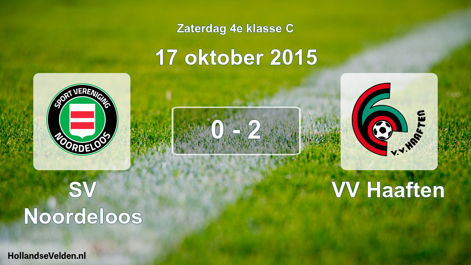 Total number of matches played: SV Noordeloos - VV Haaften 0 - 2 (17 October 2015)