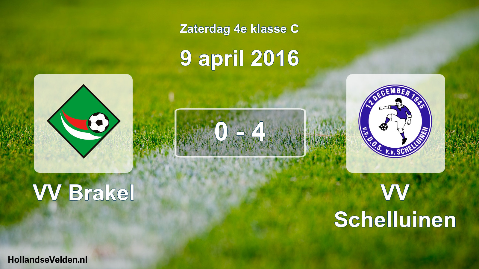 Total number of matches played: VV Brakel - VV Schelluinen 0 - 4 (9 April 2016)