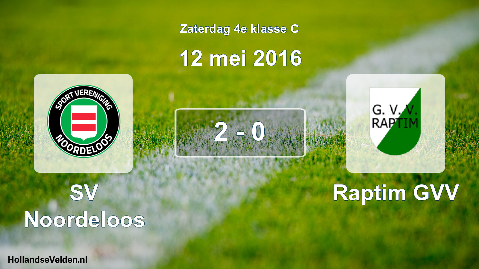 Total number of matches played: SV Noordeloos - Raptim GVV 2 - 0 (12 May 2016)