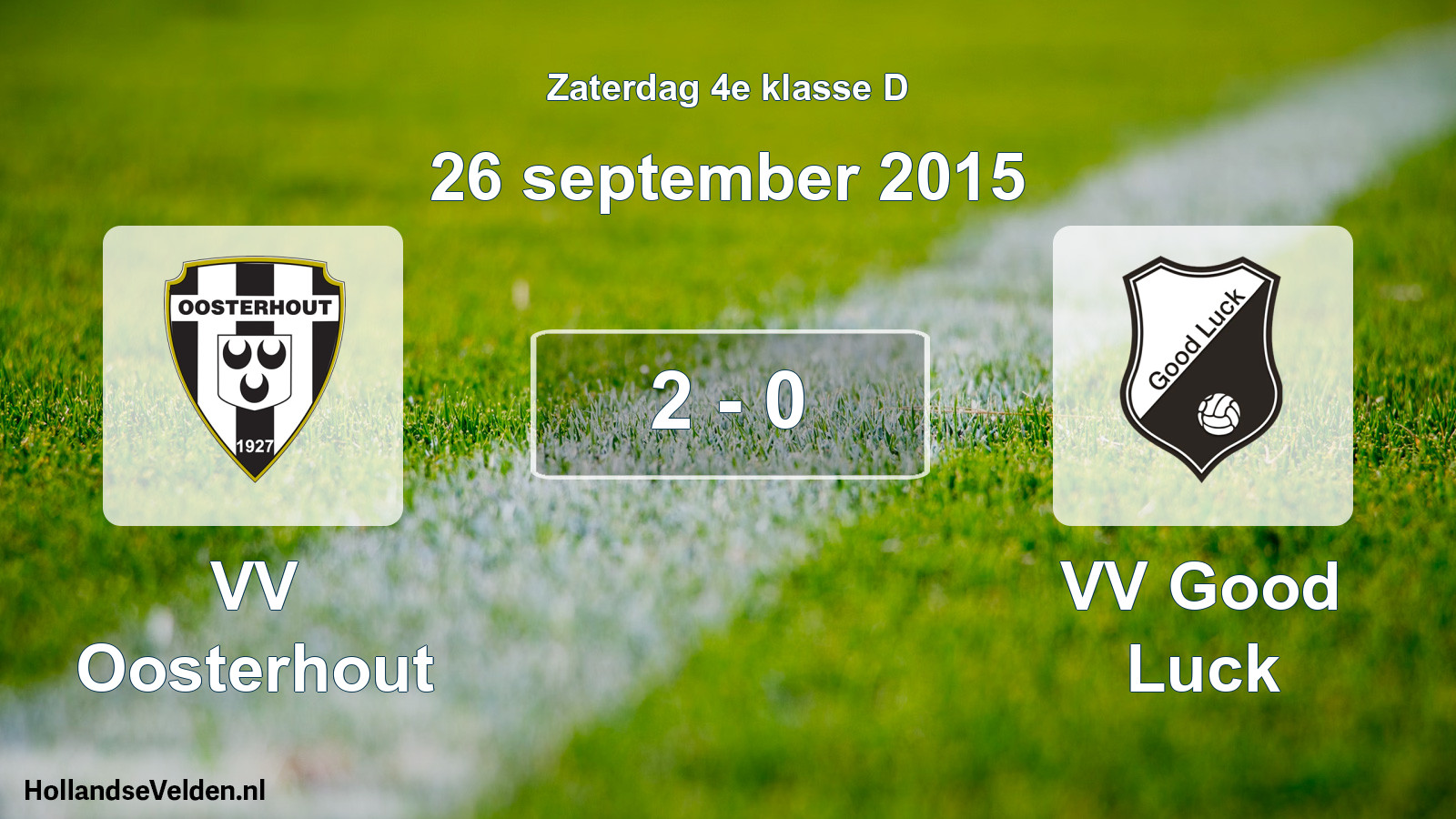 Total number of matches played: VV Oosterhout - VV Good Luck 2 - 0 (26 September 2015)