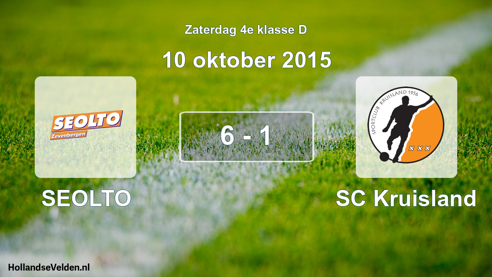Total number of matches played: SEOLTO - SC Kruisland 6 - 1 (10 October 2015)