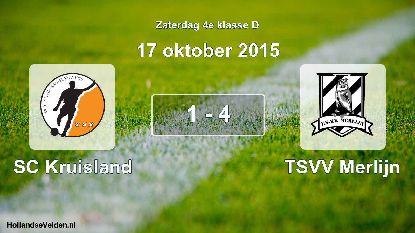 Total number of matches played: SC Kruisland - TSVV Merlijn 1 - 4 (17 October 2015)