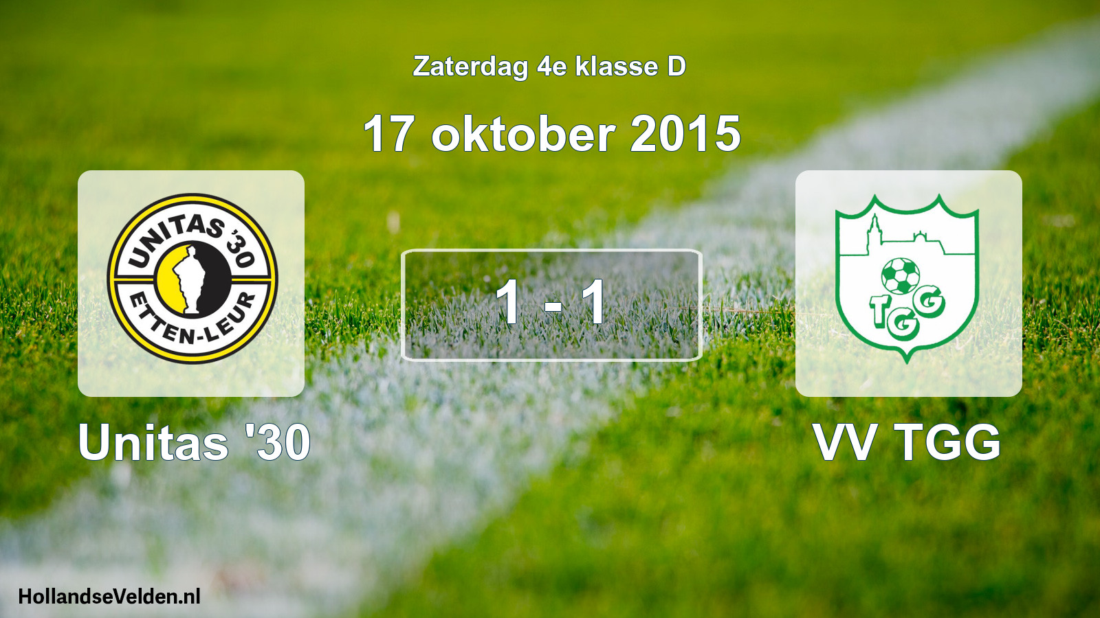 Total number of matches played: Unitas '30 - VV TGG 1 - 1 (17 October 2015)