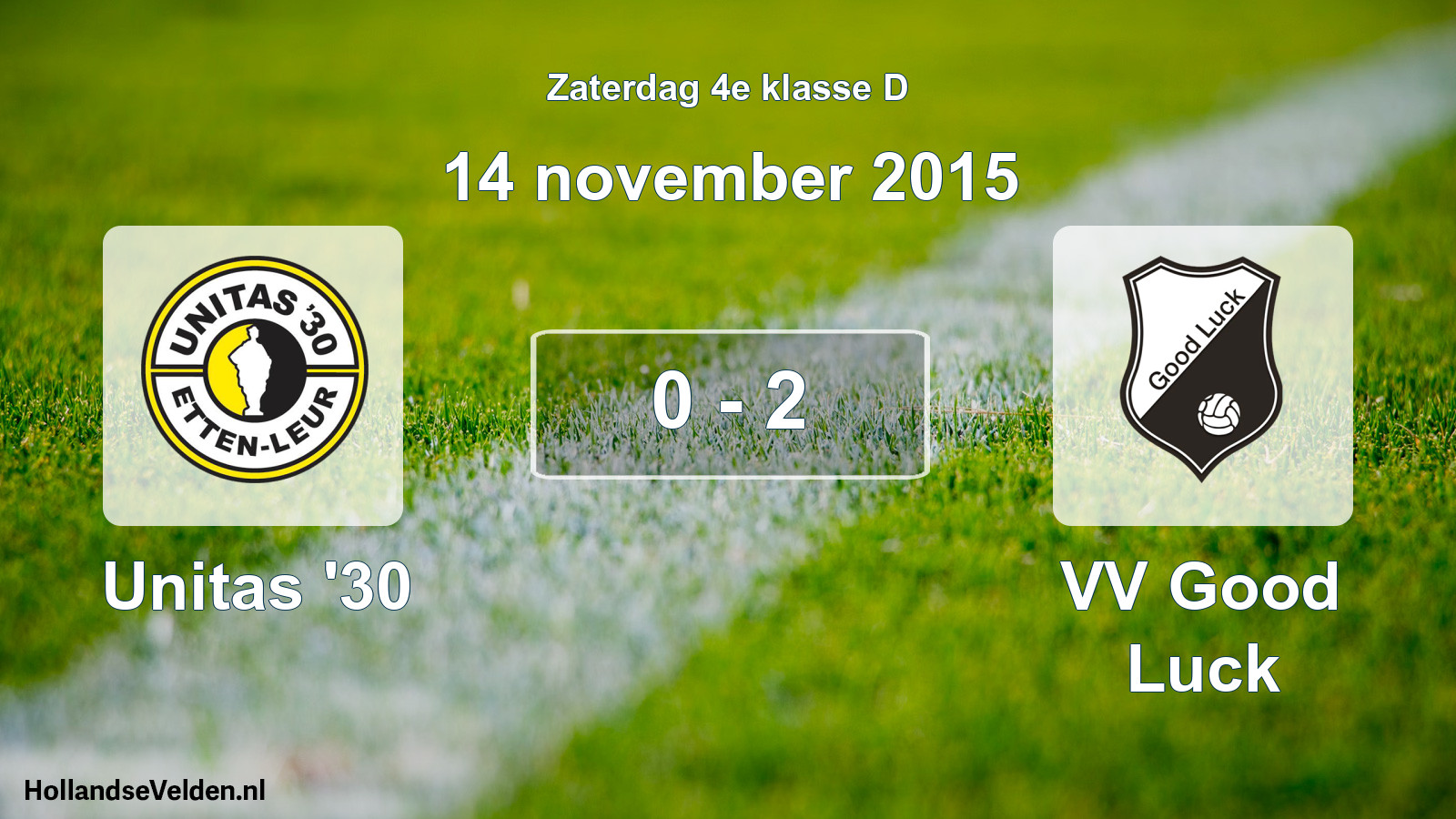 Total number of matches played: Unitas '30 - VV Good Luck 0 - 2 (14 November 2015)