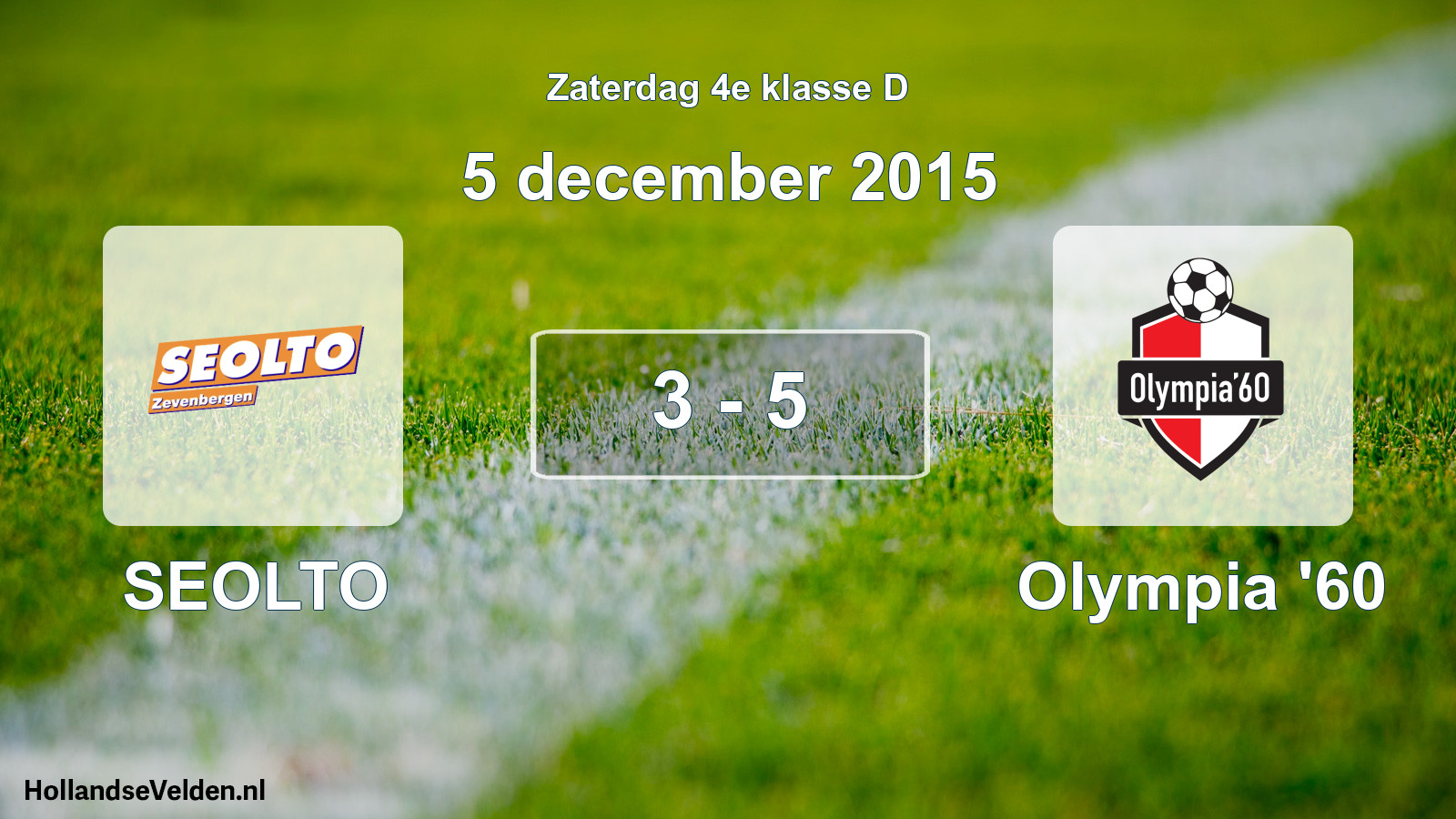 Total number of matches played: SEOLTO - Olympia '60 3 - 5 (5 December 2015)