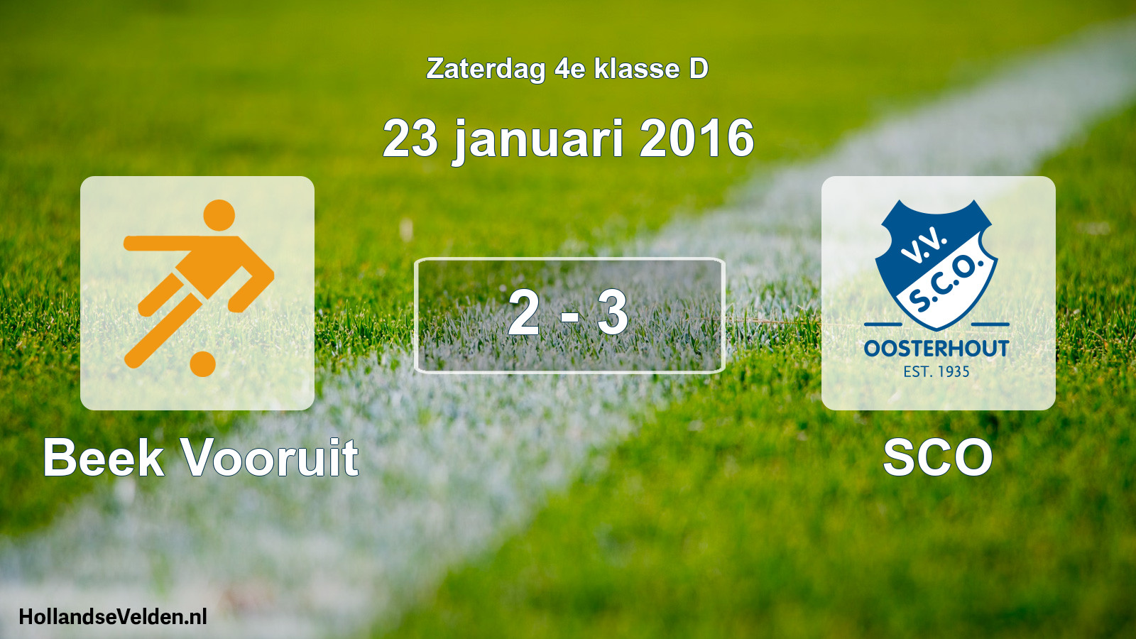 Total number of matches played: Beek Vooruit - SCO 2 - 3 (23 January 2016)