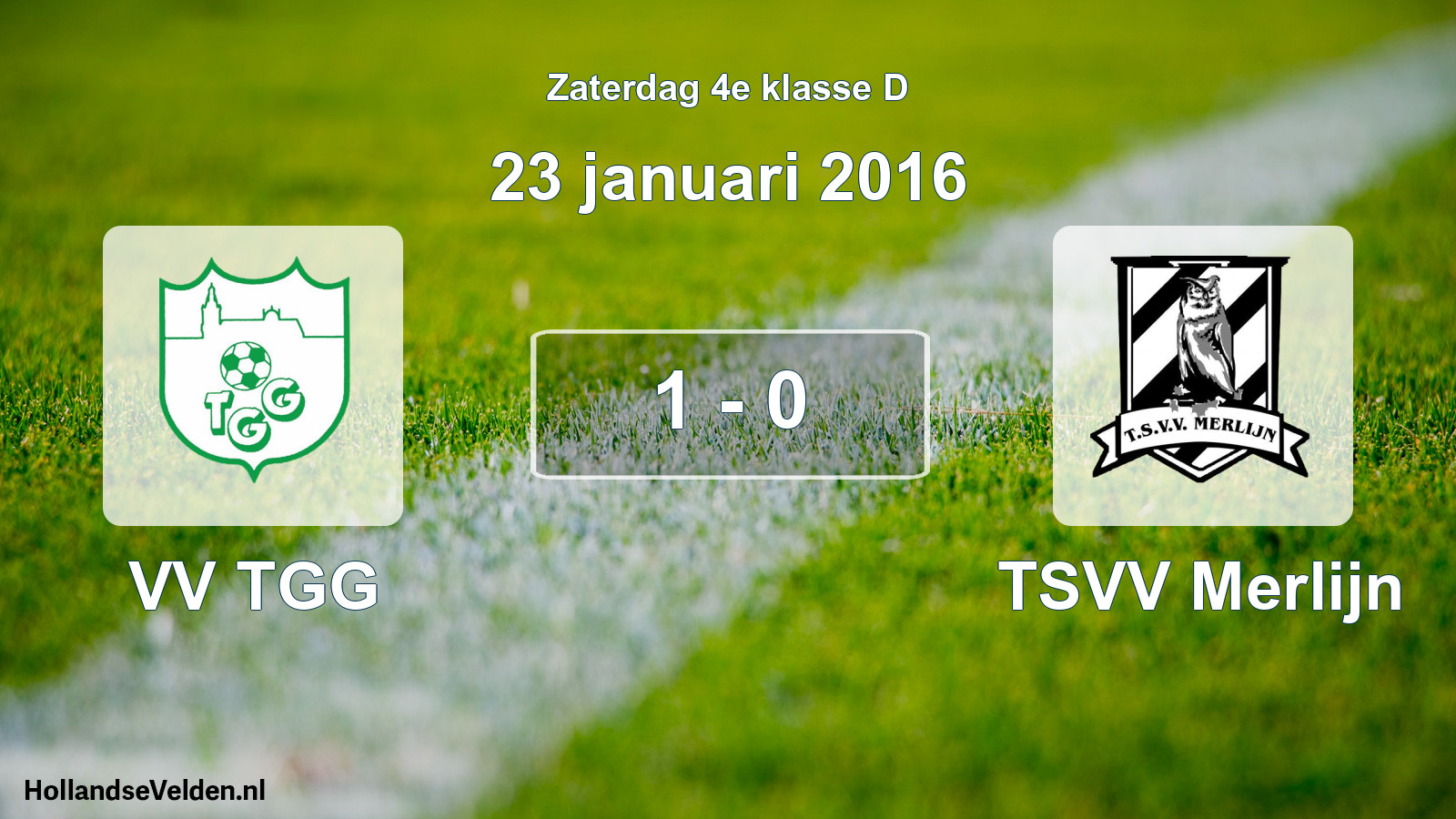 Total number of matches played: VV TGG - TSVV Merlijn 1 - 0 (23 January 2016)