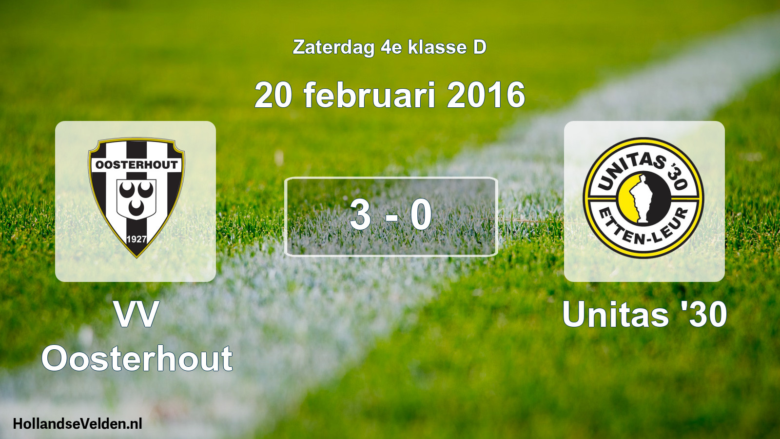 Total number of matches played: VV Oosterhout - Unitas '30 3 - 0 (20 February 2016)