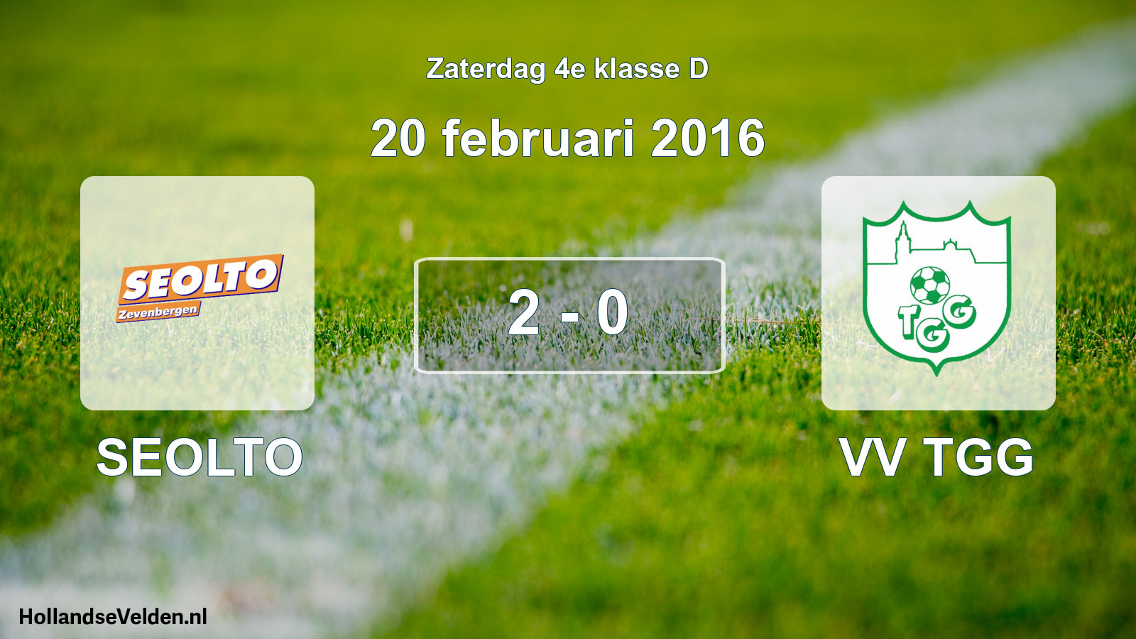 Total number of matches played: SEOLTO - VV TGG 2 - 0 (20 February 2016)