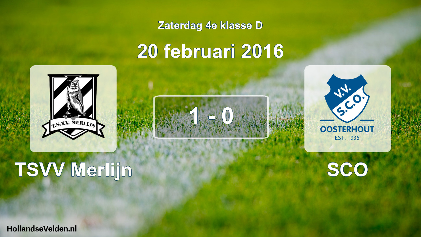 Total number of matches played: TSVV Merlijn - SCO 1 - 0 (20 February 2016)