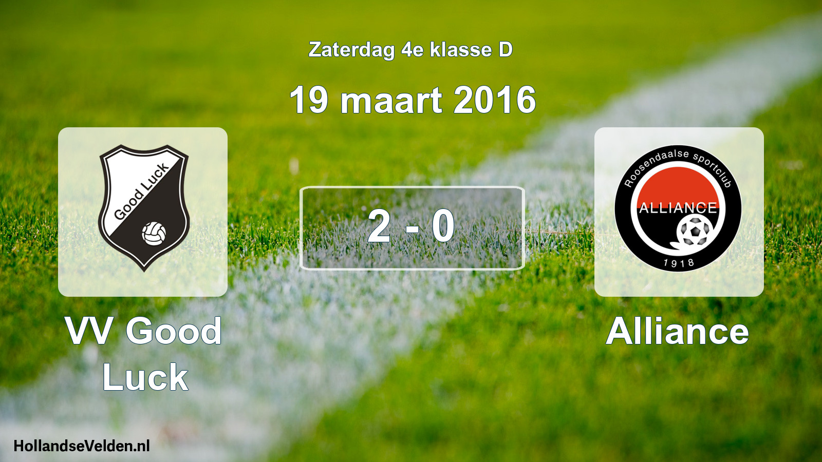 Total number of matches played: VV Good Luck - Alliance 2 - 0 (19 March 2016)