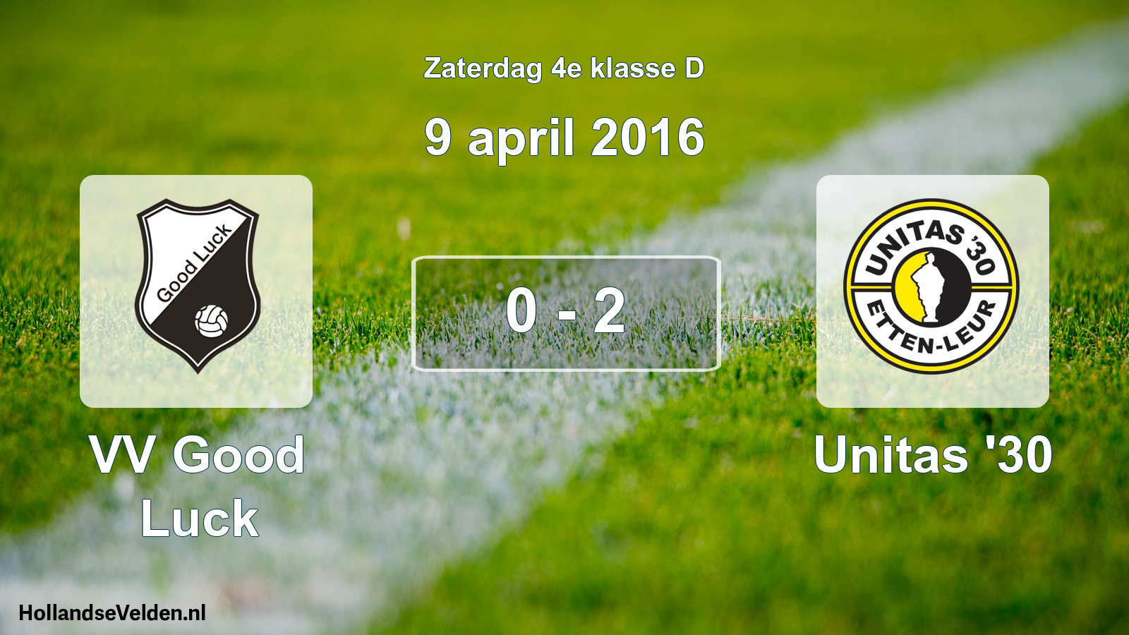 Total number of matches played: VV Good Luck - Unitas '30 0 - 2 (9 April 2016)