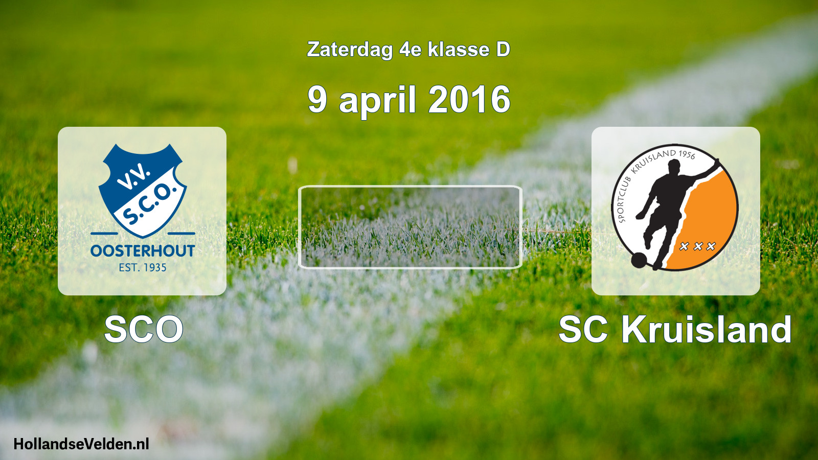 Scheduled Match: SCO - SC Kruisland (9 April 2016)