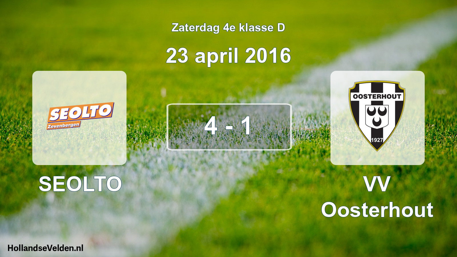 Total number of matches played: SEOLTO - VV Oosterhout 4 - 1 (23 April 2016)