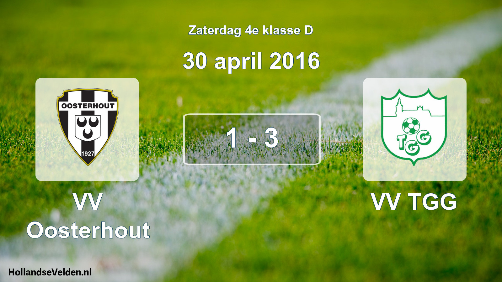 Total number of matches played: VV Oosterhout - VV TGG 1 - 3 (30 April 2016)