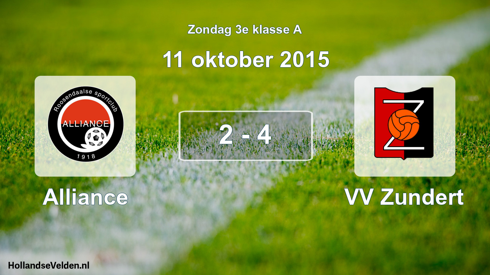 Total number of matches played: Alliance - VV Zundert 2 - 4 (11 October 2015)