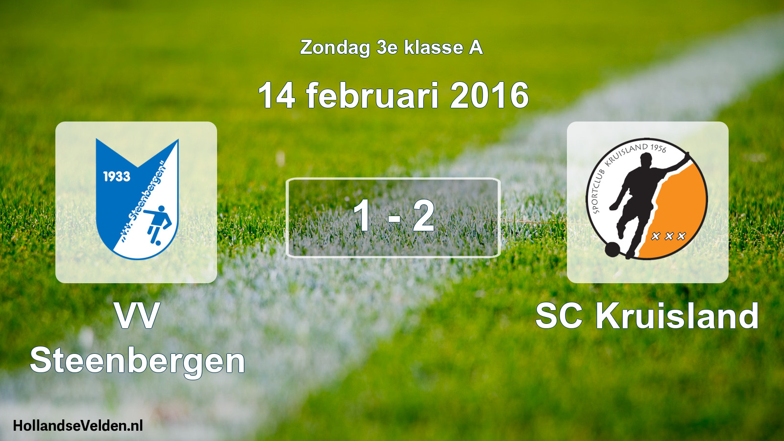 Total number of matches played: VV Steenbergen - SC Kruisland 1 - 2 (14 February 2016)