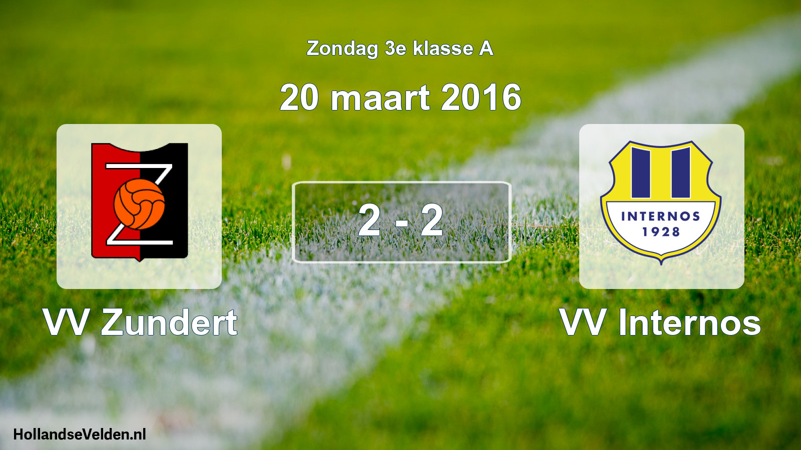 Total number of matches played: VV Zundert - VV Internos 2 - 2 (20 March 2016)