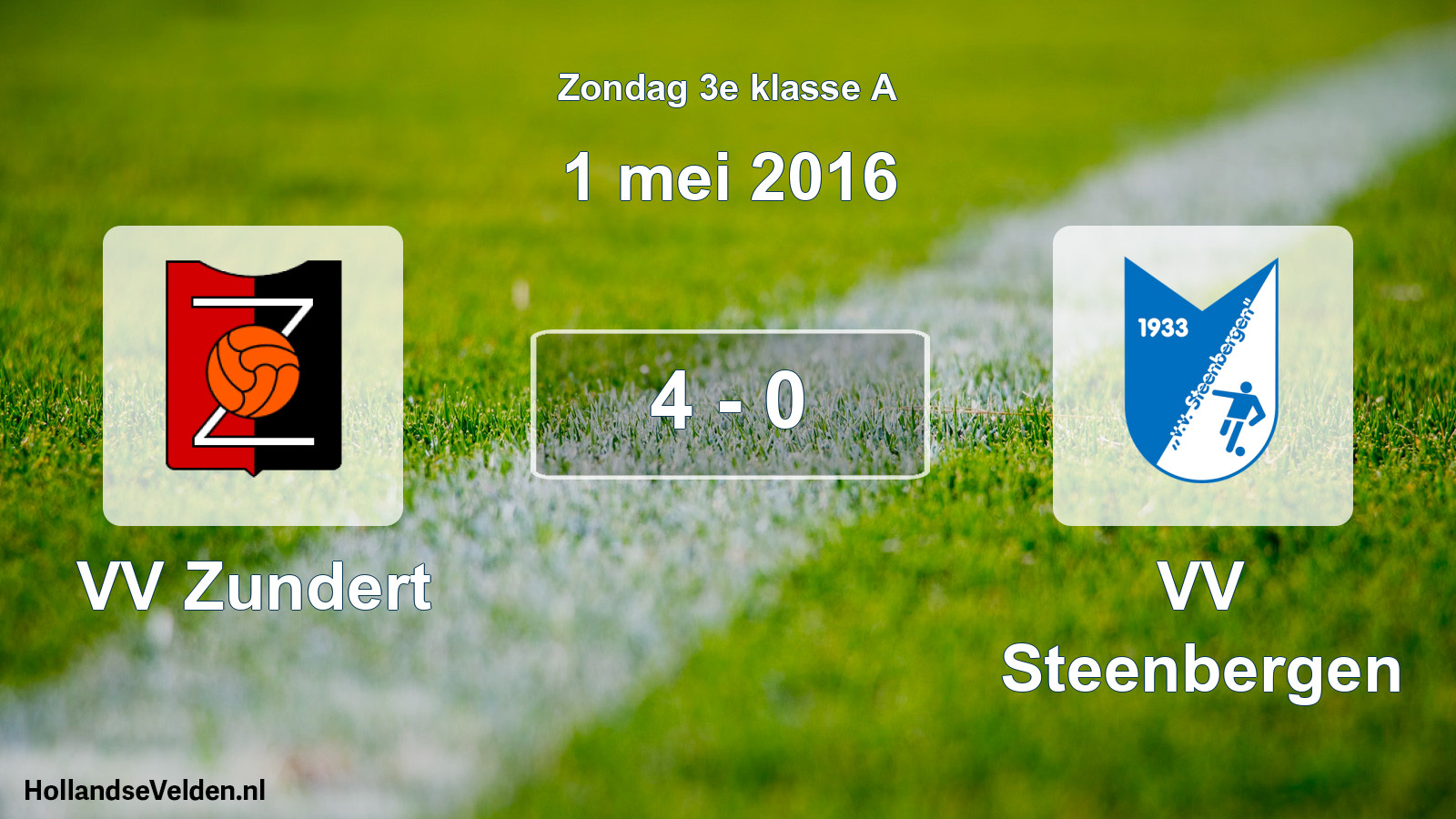 Total number of matches played: VV Zundert - VV Steenbergen 4 - 0 (1 May 2016)