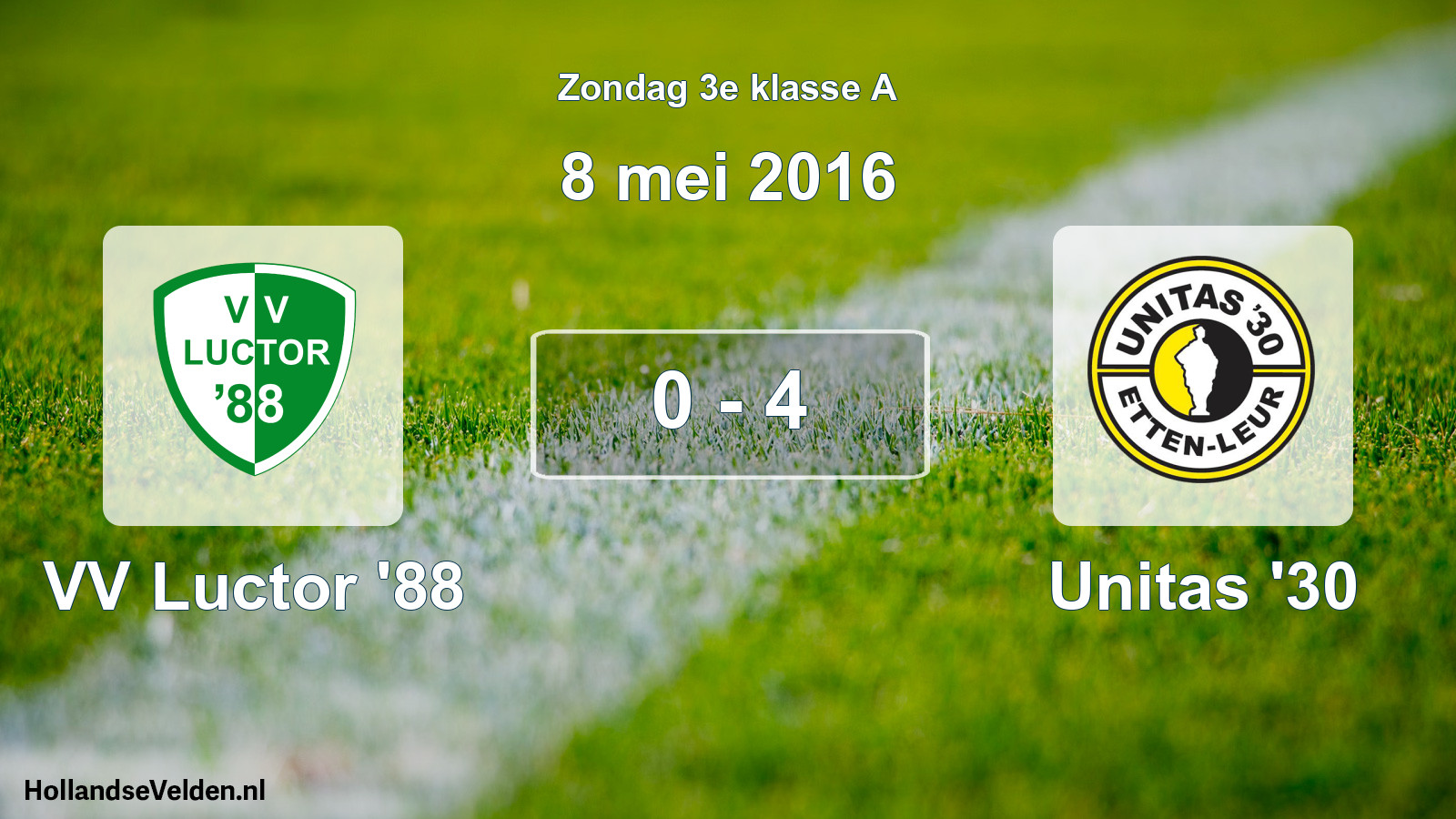 Total number of matches played: VV Luctor '88 - Unitas '30 0 - 4 (8 May 2016)