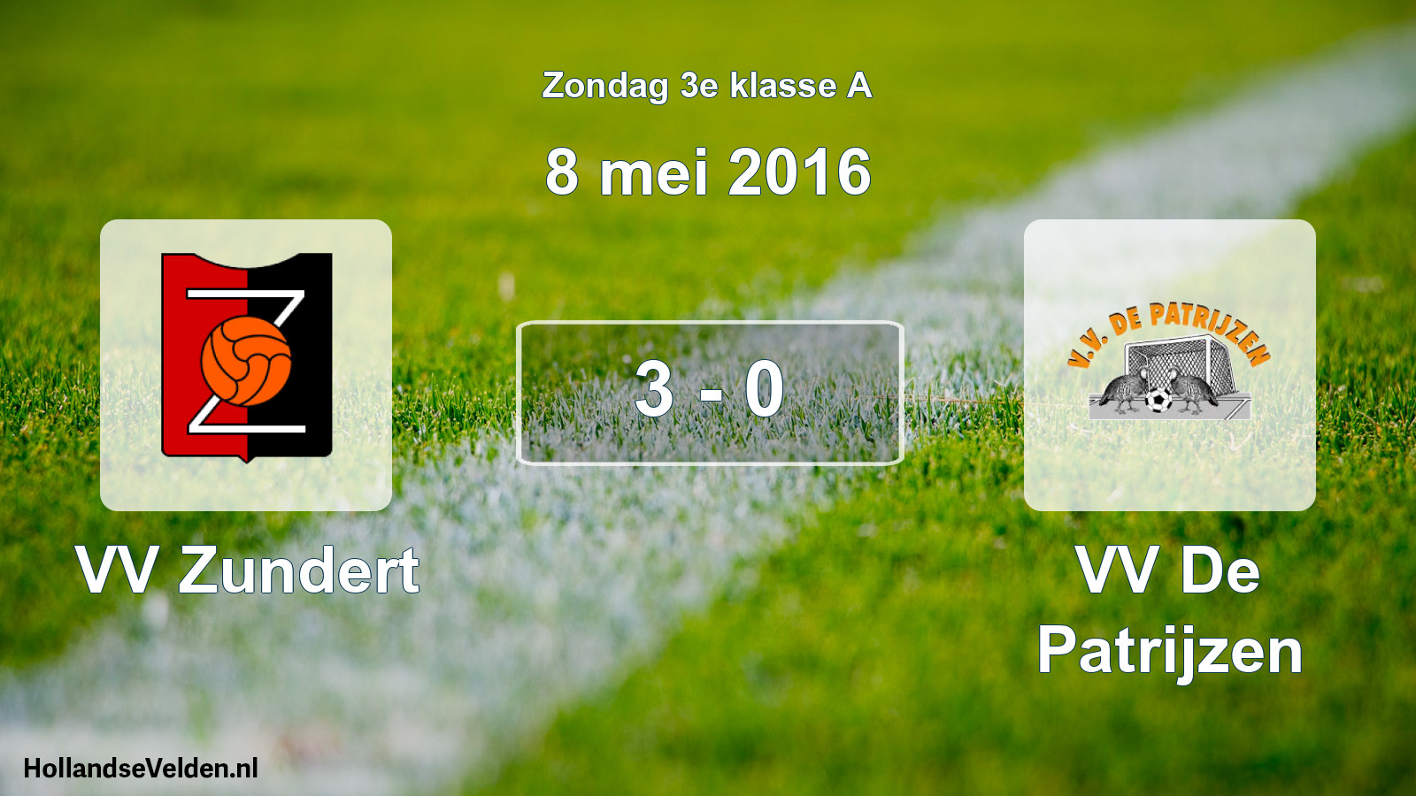 Total number of matches played: VV Zundert - VV De Patrijzen 3 - 0 (8 May 2016)