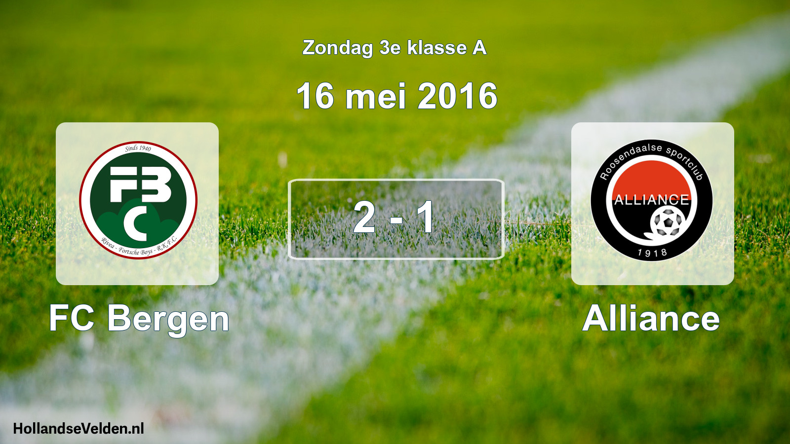 Total number of matches played: FC Bergen - Alliance 2 - 1 (16 May 2016)