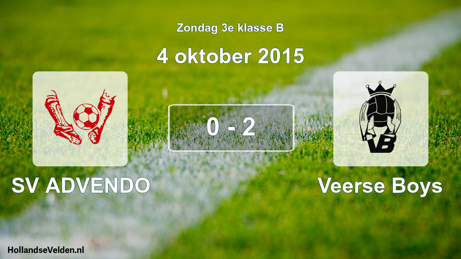 Total number of matches played: SV ADVENDO - Veerse Boys 0 - 2 (4 October 2015)