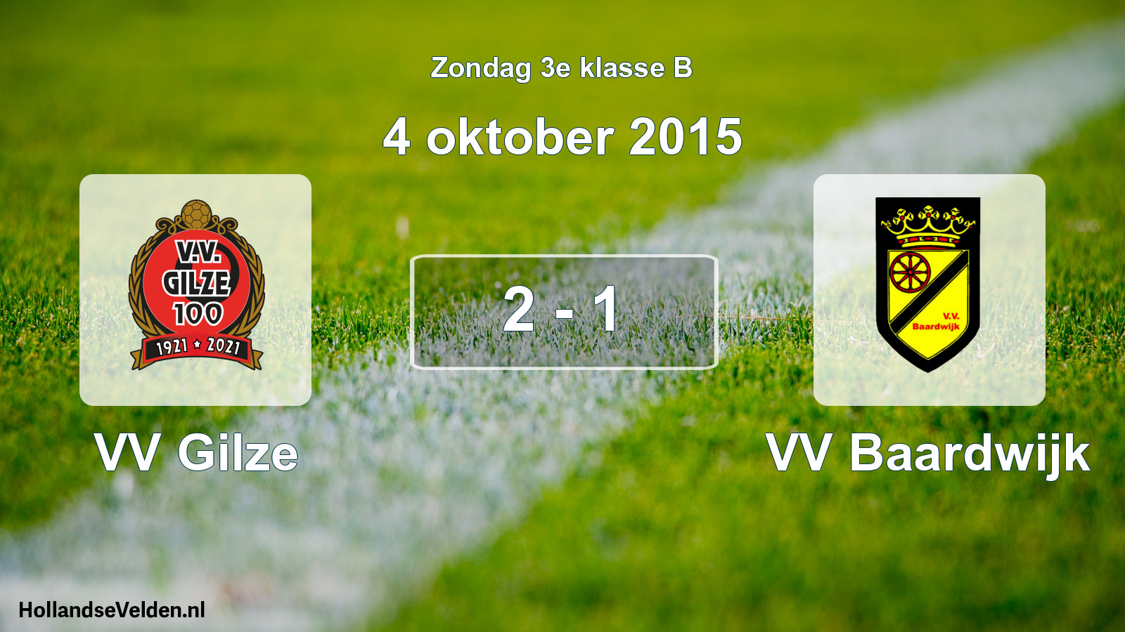 Total number of matches played: VV Gilze - VV Baardwijk 2 - 1 (4 October 2015)