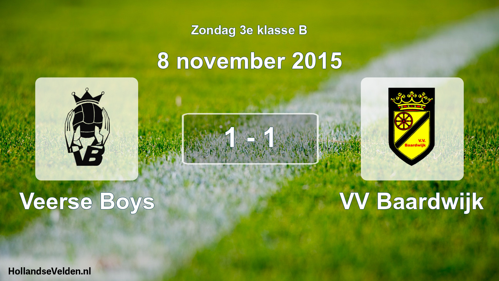 Total number of matches played: Veerse Boys - VV Baardwijk 1 - 1 (8 November 2015)
