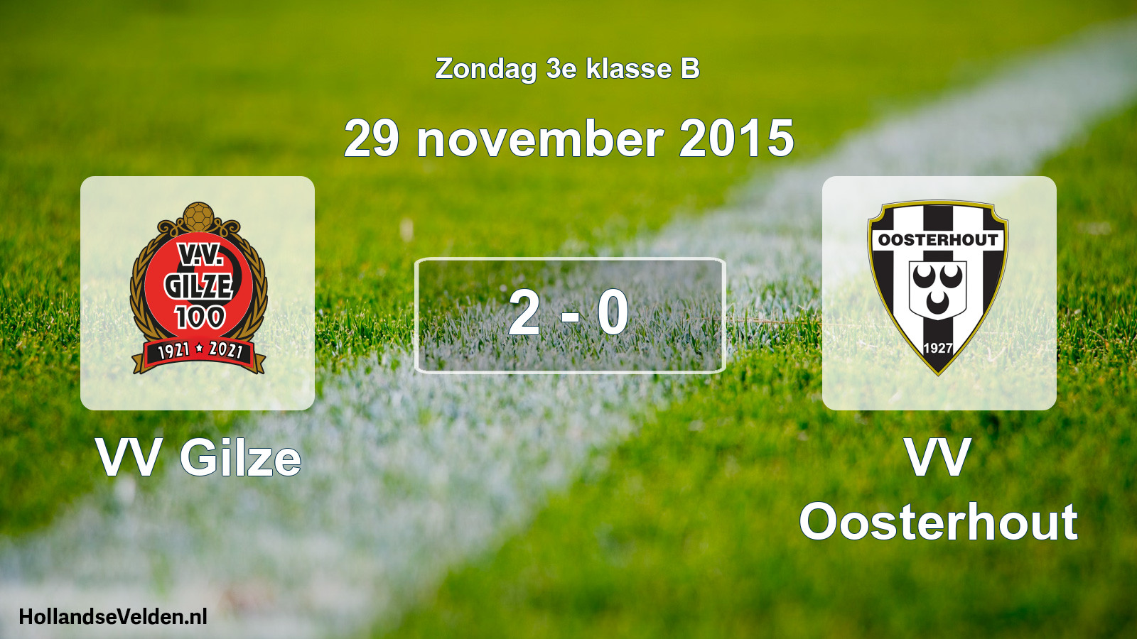 Total number of matches played: VV Gilze - VV Oosterhout 2 - 0 (29 November 2015)