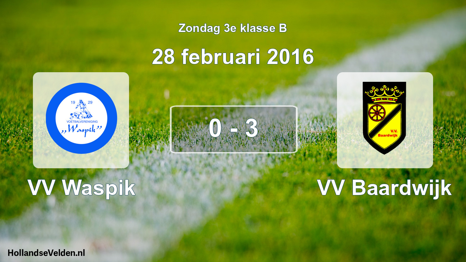 Total number of matches played: VV Waspik - VV Baardwijk 0 - 3 (28 February 2016)