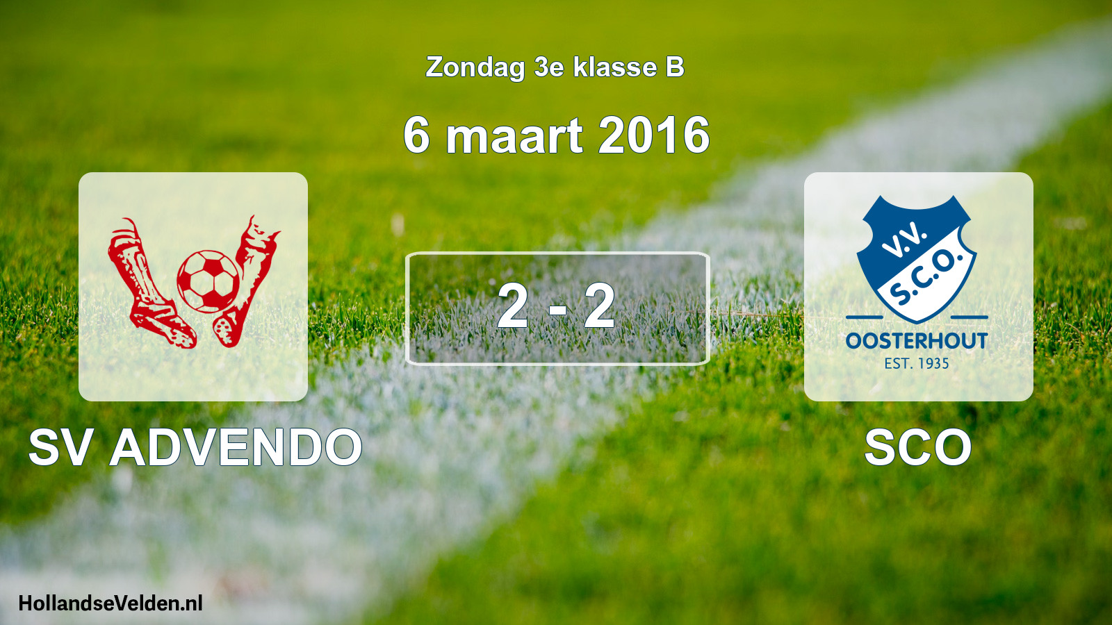 Total number of matches played: SV ADVENDO - SCO 2 - 2 (6 March 2016)