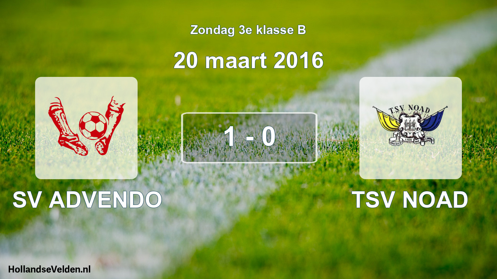 Total number of matches played: SV ADVENDO - TSV NOAD 1 - 0 (20 March 2016)