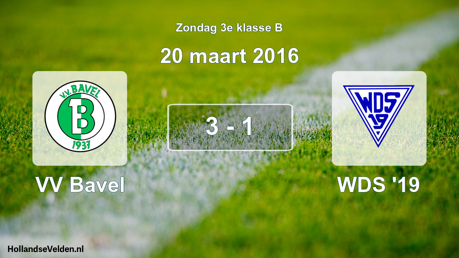 Total number of matches played: VV Bavel - WDS '19 3 - 1 (20 March 2016)