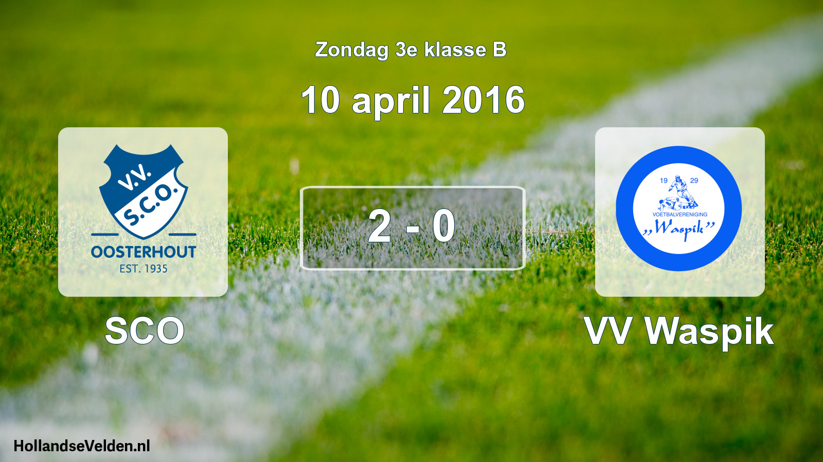 Total number of matches played: SCO - VV Waspik 2 - 0 (10 April 2016)