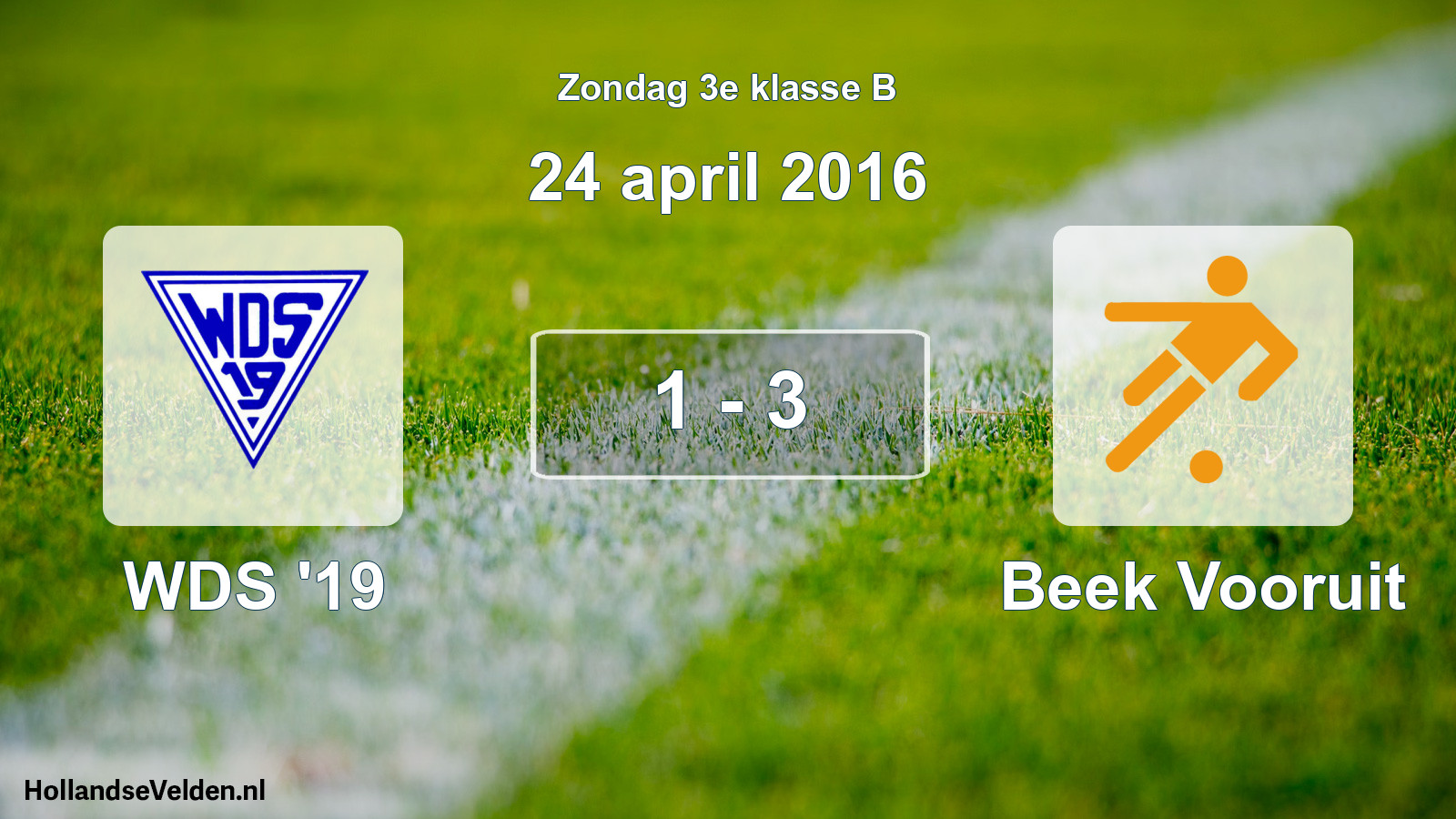 Total number of matches played: WDS '19 - Beek Vooruit 1 - 3 (24 April 2016)
