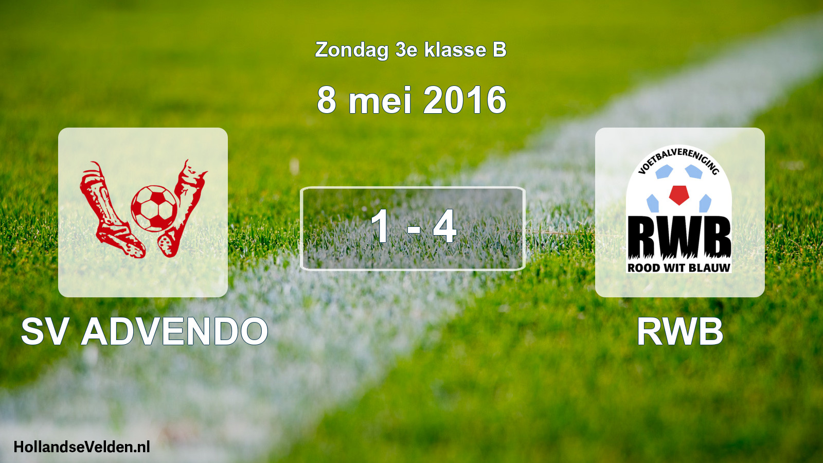 Total number of matches played: SV ADVENDO - RWB 1 - 4 (8 May 2016)