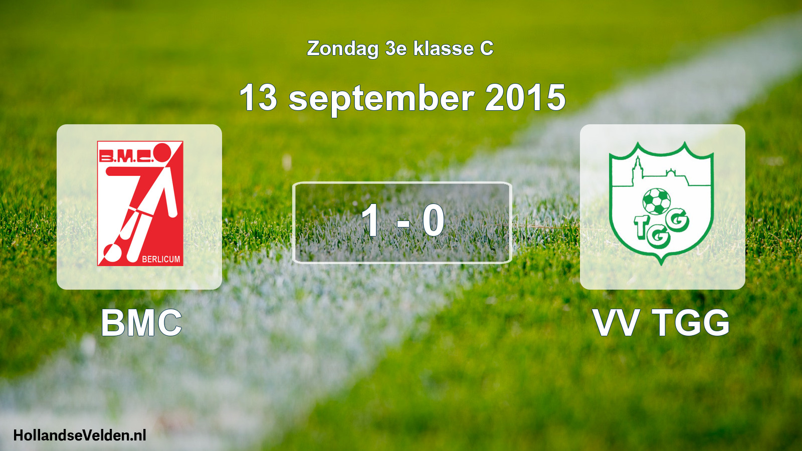 Total number of matches played: BMC - VV TGG 1 - 0 (13 September 2015)