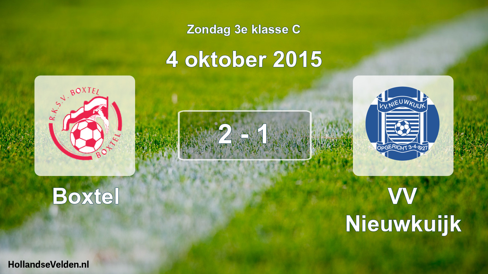 Total number of matches played: Boxtel - VV Nieuwkuijk 2 - 1 (4 October 2015)