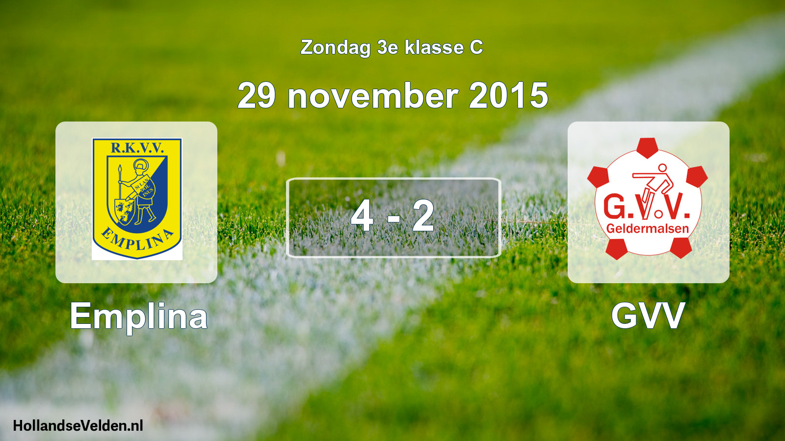 Total number of matches played: Emplina - GVV 4 - 2 (29 November 2015)